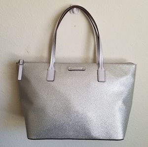 Kate Spade Haven Lane Hani Silver Glitter Tote